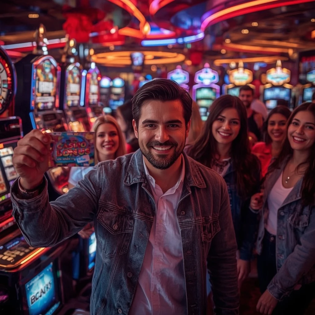 una persona con un bonus del casinò SUNRISE SLOTS CASINO